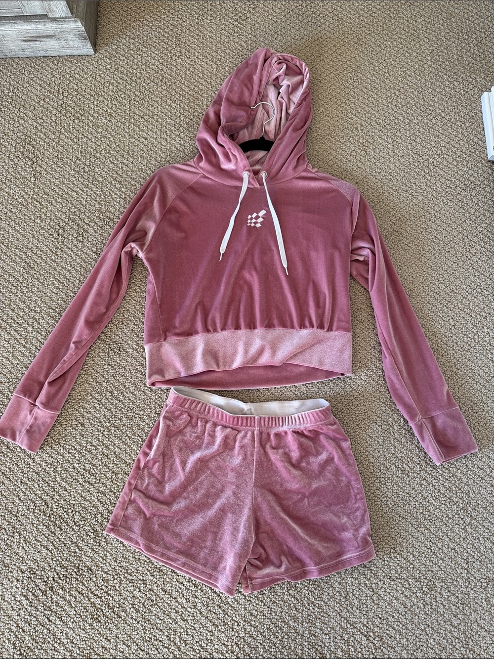 Jed North Rose Pink Velour Hooded Lounge Set